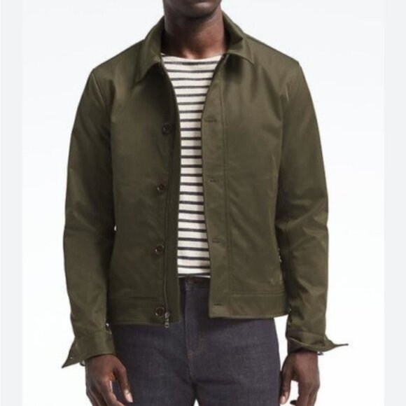 [XL]Banana Republic Cabot Men's Olive Green Short Jacket Zip Water Resistant